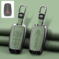Zinc Alloy Nubuck & Car Key Case Cover Smart Keyless Remote Fob Shell Keychain Buttons Genuine Leath