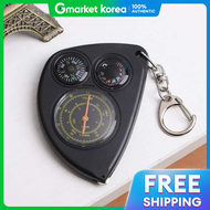 (Kongsimpatshim) Temperature Measuring Multi-Purpose Keychain Compass Thermometer