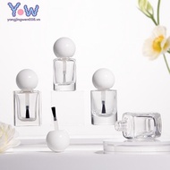 YANGWEN 8/10/15ml Empty Transparent Glass Nail Polish Bottle Empty With Lid Brush Cosmetic Container