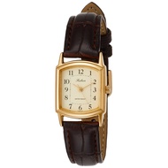 Citizen QQ Analogue waterproof watch with leather strap QA69-103 for women gold