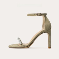 ปัจจุบัน Love Fairy Style สีดำ รองเท้าส้นสูงพร้อมหัวเข็มขัด ดีไซน์ สําหรับผู้หญิง 2024 สินค้าใหม่ระย