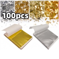 100pcs Gold Leaf Gold Foil Leaf Gilding Gold Paper Flakes Foil Paper Gold Foil Paper