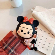 Ốp bảo vệ tai nghe không dây Bluetooth chuột Mickey tai lớn hoạt hình 3D dễ thương cho Apple Airpod