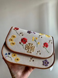 TORY BURCH Britten Floral Canvas Small Saddle Bag *sf or pick up