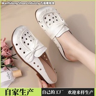 sandal wanita sandal women sandal perempuan Shallow Mouth Baotou Women's Retro Ethnic Style Soft Sol