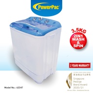 PowerPac DISPLAY SET 2in1 Mini Washing Machine Wash &amp; Fast Spin Laundry (DISPLAY 62047)