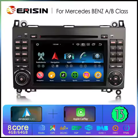 Erisin ES6772B Android 13 Car Stereo DVD For Mercedes-Benz A/B Class Sprinter Viano Vito GPS Navi Ca