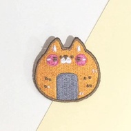 狗狗夾星/原創刺繡別針/仙貝貓咪