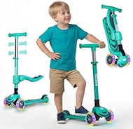 SKIDEE Kick Scooter for Kids 3-5 | Foldable 3 Wheel Scooter with Lean-to-Steer, Adjustable Height, R