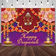 7x5ft Happy Deepavali Photography Background Diwali Theme Festival of Lights Party Decorations Supplies Favors Indian Diwali Lights Diyas Party Banner Photo Studio Props