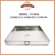 Aluminium Shallow Square Cake Mould Tin – 8 / 10 / 12 / 13 Inch | Loyang Kek Segi Empat & Kuih (4 Si
