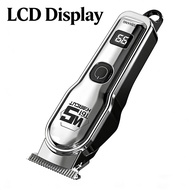 [SG SELLER] Professional Electric Hair Clipper Cordless Rechargeable Hair Trimmer LCD Display Barber