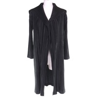 成色極佳PLEATS PLEASE Issey Miyake PP53-JA222 水手顏色長款開襟衫，黑色，2碼，日本製造，正品，女款