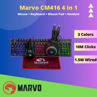 Marvo CM416 Loot40 4 in 1 Combo [ Mouse + Keyboard + Mouse Pad + Headset ]