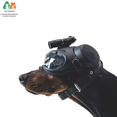 ATUBAN Tactical Dog Military Hunting Training K9 Helmet, Large Dog Patrol Dogs Sheepdog Pet Motorcyc