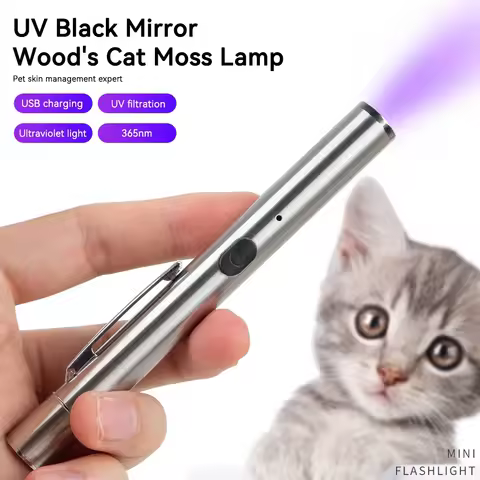 Pet Wood's Lamp Fungus Detection Waterproof UV Flashlight Cat Moss Tinea Light 365NM UV Black Mirror