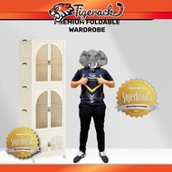 TIGERACK Wardrobe Clothes Cabinet Storage Multipurpose Folding Stackable With Wheel Almari Baju Plas