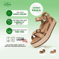 Aetrex Paula Camel women's health Sandal - soft, lightweight padded high shoes to reduce leg joint p