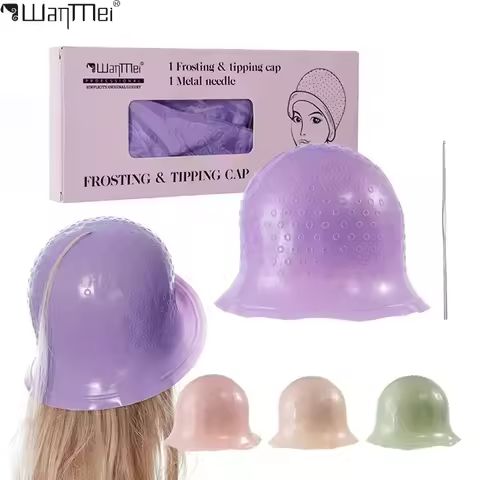 Salon Silicone Hair Coloring Cap Highlight Reusable Needle Hair Dying Frosting Hat Household Dye Hai