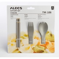 Alocs Portable Spoon Fork Chopsticks set-Cultery