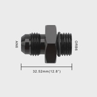 Male Adapter AN6 6AN Fitting Black ORB-6 /-10 /-10 O-ring Boss to AN8 8AN AN1010/ 6061-T6 aluminum