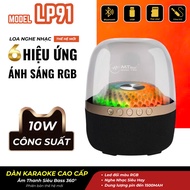 Loa Bluetooth nghe nhạc HR LP91 LP90 Âm thanh siêu bass 360 độ LED viền 360 cực chất - BH 1 năm đá