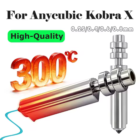 For Anycubic Kobra X Combo Kobra 4 Bimetallic Nozzle 0.2mm/0.4mm/0.6mm Upgraded High Temperature Res