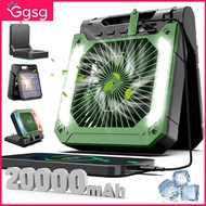 【SG】Portable Fan Solar Powdeom 20000mAh Portable fan Solar fan Outdoor Camping fan Standing Fan With