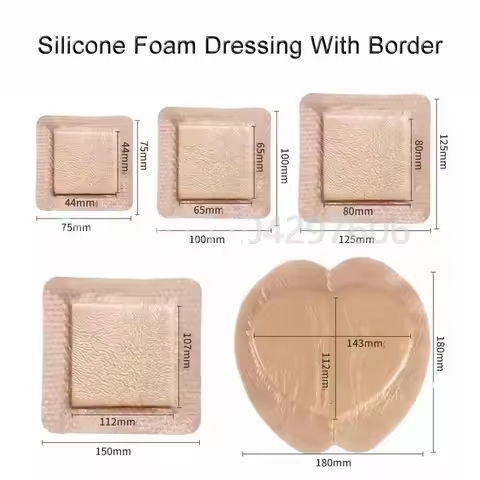 10pcs Silicone Foam Dressing ,Waterproof Dressing Wound Bedsore Patch Sterile Patch for Pressure Ulc