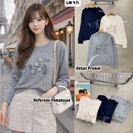 HAPPY SHOP - KNIT TOP 3D FLOWERWanita LM47i 47i PREMIUM NEWEST CURRENT FASHIONABLE VERY BEAUTIFUL