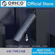 OFFICIAL ORICO MC-U601P 6 in 1 Multi Function Type C Hub with PD3.0 100W