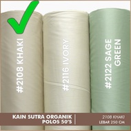 KAIN METERAN SUTRA BAMBOO 50S ORGANIC POLOS LEBAR 250 CM WARNA SAGE GREEN COFFE GREY COOL MINT MAUVE