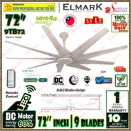 Elmark DC Fan 9TB72 72 inches 9-blade Remote Control Ceiling Fan (Silent DC Motor)