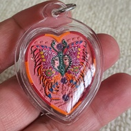 Kruba Krissana Thep Jamlang Heart Shape Amulet BE 2552 | Kruba Krissana Wat Weluwan Blessed Thai Amu