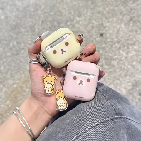 Cute Cartoon Rilakkuma Bear Earphone Case For Airpods 4 2 3 1 Pro 3 2 Wireless Bluetooth Headset Pro