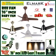 Elmark Baby fan BEE Fan 36 inch Remote Contro Ceiling Fan with LED Light (3 blades)