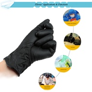 100Pcs/Lot Black Nitrile Gloves Disposable Tattoo Rubber Gloves Powder-free Ambidexterous Three Sizes S M L