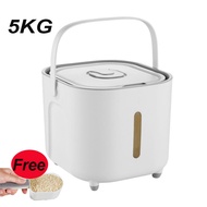 5/10KG Kitchen Rice Storage Box Moisture-Proof Insect-proof Sealed Rice Dispenser Bekas Beras Grains Bucket