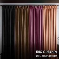 spluscurtain - Iris Hook/Eyelet Mix Langsir Blackout Curtain (290cm-300cm)