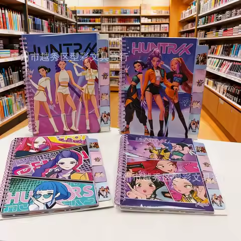 Anime Girls Group Theme Notebook Binder Anime Pattern Stationery Supplies Back To School Gifts A5 15