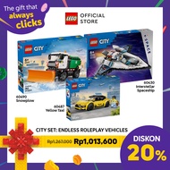 LEGO CITY STARTER PACK - LEGO City 60487 Yellow Taxi + LEGO City 60490 Snowplow + LEGO City 60430 In