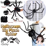 LUCKYSTOREGOODS Halloween Giant Realistic Spider, Simulation Soft Decoration Large Black Spiders,  P