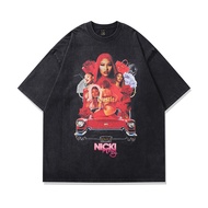 Distressed 23 Country Street Wear new American Retro T-Shirt Washed hiphop Short-Sleeved Heavy Men W