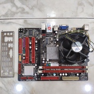 biostar G41D3+ motherboard + processor + fan