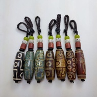Hot Sale#民族风藏式天珠钥匙扣 Nine Eyes Dzi Beads Agate Three Eyes 21 Eyes Vajra Pendant Pendant Car 10aa