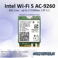 Intel Wi-Fi 5 AC 9260 NGFF M.2 Wireless Network Card WiFi BT 9260NGW
