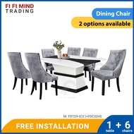 Jayce Marble Dining Set/ Marble Dining Table/ Meja Makan 6 Kerusi/ Meja Makan Marble/ Meja Makan Set