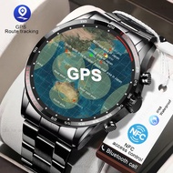 Lige นาฬิกาอัจฉริยะ GPS, IP68กลางแจ้งกันน้ำโทรผ่านบลูทูธมีเข็มทิศ NFC
