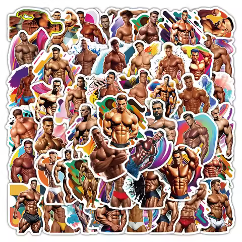 54pcs Bodybuilding Sports Graffiti Sticker Luggage Water Cup Mobile Phone Case Waterproof Decorative