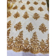 Kain Lace Meter / Lace Fabric Beaded / Embroidery Lace Fabric for high grade dresses baju pengantin